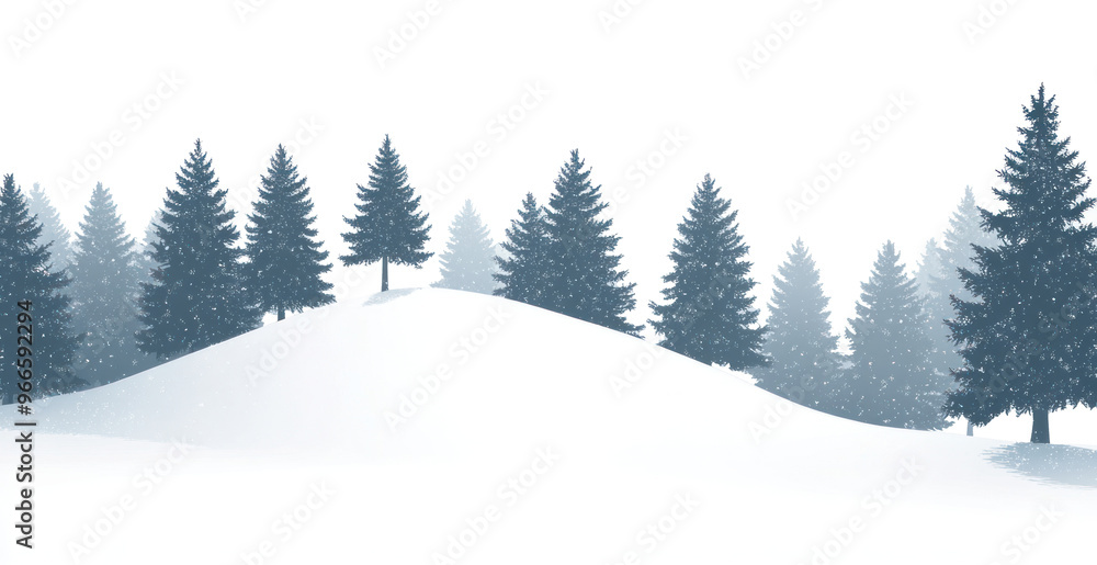 Fototapeta premium PNG A snowy landscape with many pine trees covered in snow background outdoors nature.
