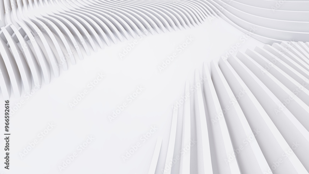 Abstract Curved Shapes. White Circular Background. Abstract Curved Shapes. White Circular Background.