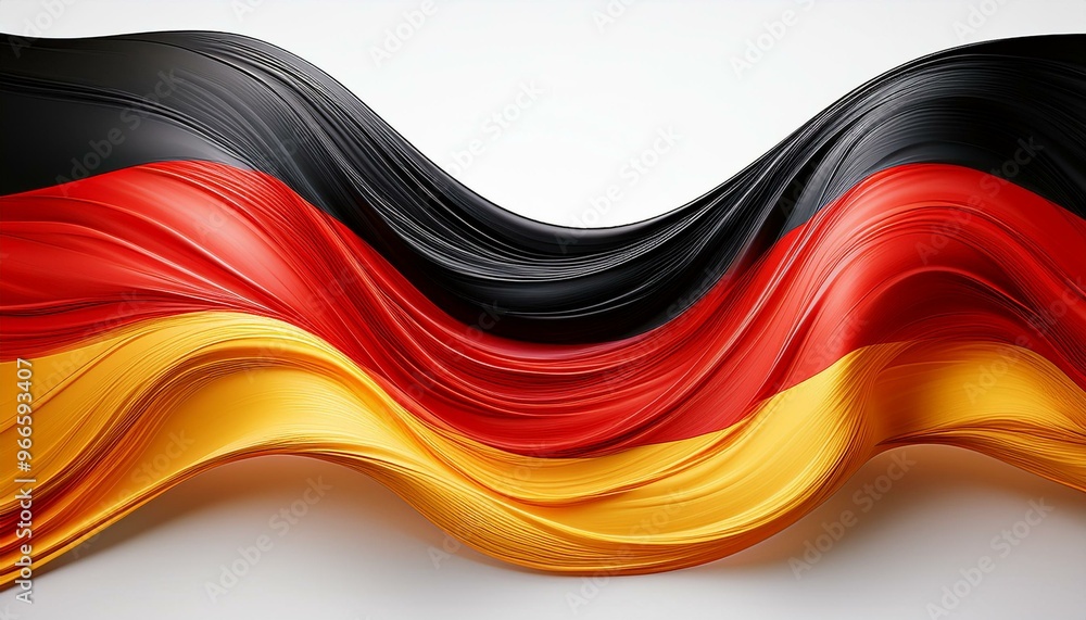 Fototapeta premium german flag colored smooth wave isolated on white