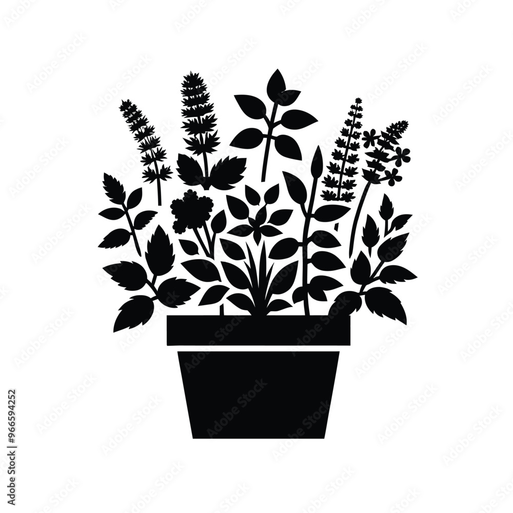 Herb Garden Silhouette Herb Garden Silhouette