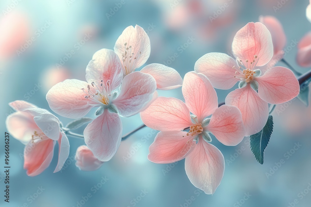 delicate apple blossoms in soft focus dreamy pastel hues bokeh effect artistic macro photography serene spring mood delicate apple blossoms in soft focus dreamy pastel hues bokeh effect artistic macro photography serene spring mood