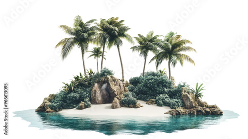 Fototapeta Naklejka Na Ścianę i Meble -  tropical island on a transparent background