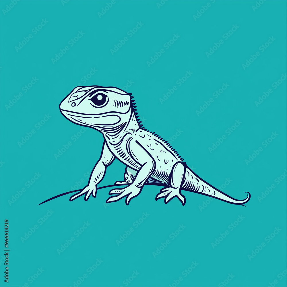 Fototapeta premium Classic Lizard Icon: Timeless Reptile Graphics for Exotic and Natural Themes