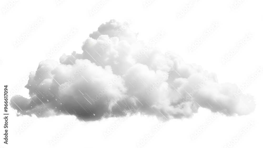 PNG Fluffy cloud with gentle rain