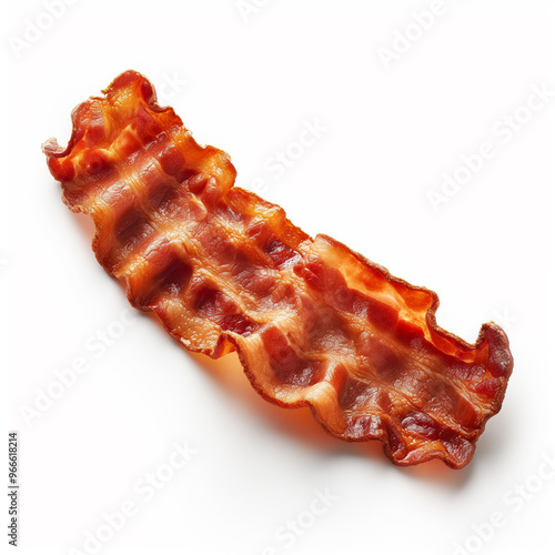 A piece of bacon on a white background
