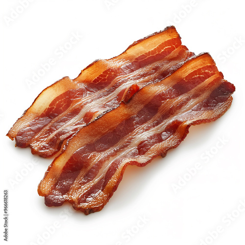 A piece of bacon on a white background