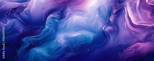 Abstract swirling colors in purple and blue hues, vibrant energy. Creativity and imagination concept