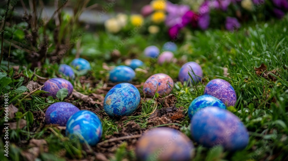 Easter Eggs Hidden in the Grass. Easter Eggs Hidden in the Grass.