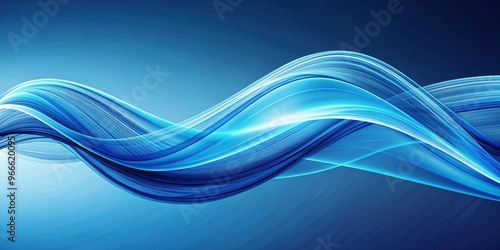 Wallpaper Mural Dynamic blue wavy motion with a linear pattern , vibrant, energetic, abstract, fluid, movement, design, pattern, wave, curve Torontodigital.ca