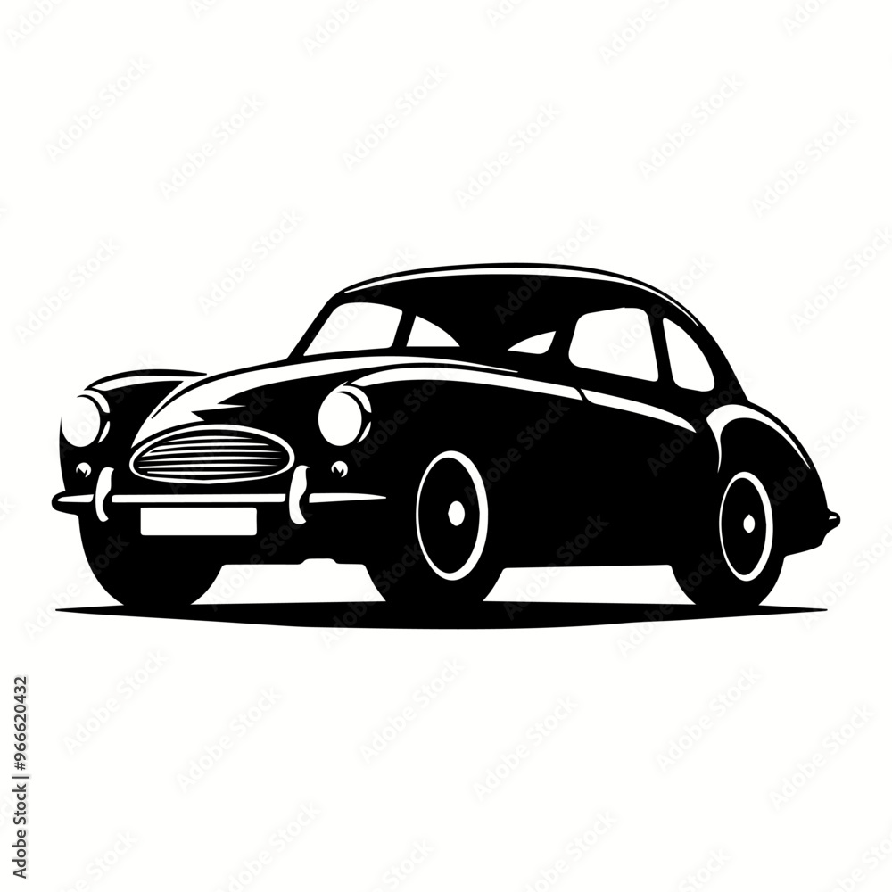 Naklejka premium Vintage Classic Car Silhouette for Retro Automotive Design