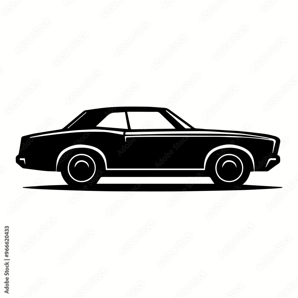 Luxury Sports Car Silhouette in a Sleek Modern Style Luxury Sports Car Silhouette in a Sleek Modern Style