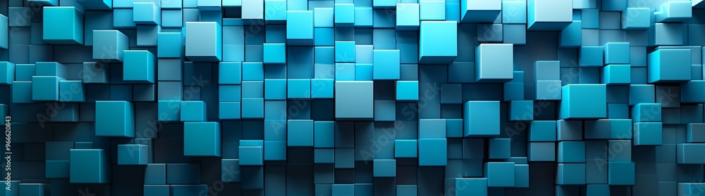 Abstract close-up of a grid of teal cubes creating a modern, geometric pattern. Suitable for backgrounds, design elements, or artistic purposes.
Abstract close-up of a grid of teal cubes creating a modern, geometric pattern. Suitable for backgrounds, design elements, or artistic purposes.