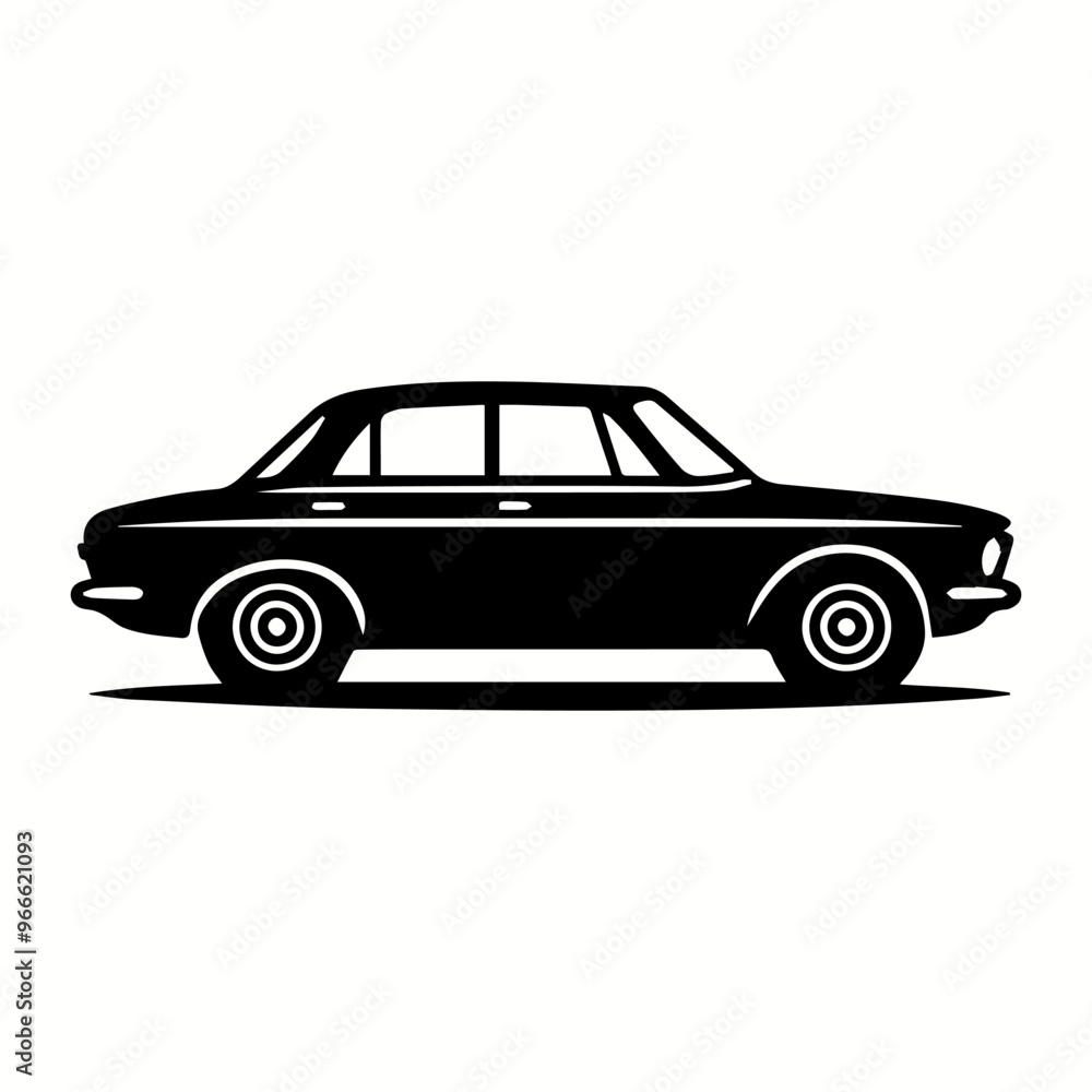 Naklejka premium Luxury Sports Car Silhouette in a Sleek Modern Style