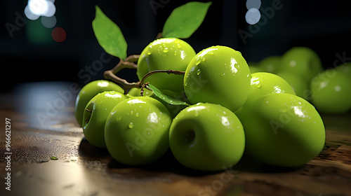 Fresh green plum photo