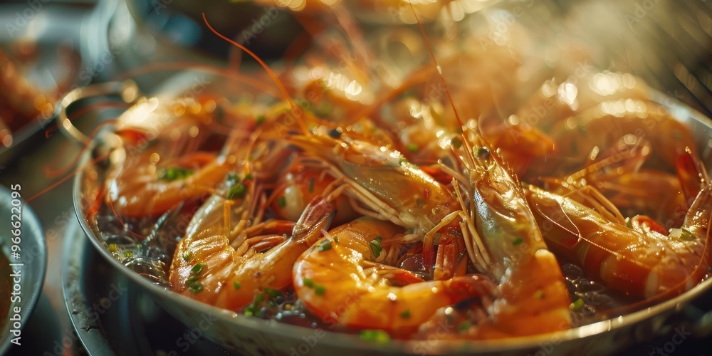 Delicious steamed shrimp fresh and tantalizing Delicious steamed shrimp fresh and tantalizing