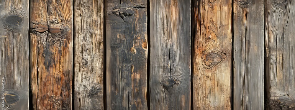 Weathered Wood Planks with Knots and Grain Patterns Weathered Wood Planks with Knots and Grain Patterns