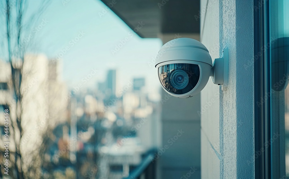 Modern surveillance camera mounted on a wall with urban city background, emphasizing security and safety in professional and residential areas.
Modern surveillance camera mounted on a wall with urban city background, emphasizing security and safety in professional and residential areas.