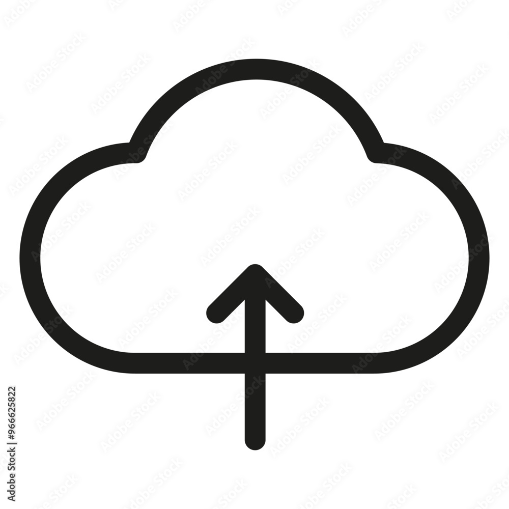 Cloud upload icon. Simple cloud with arrow. Minimalist file transfer symbol. Vector illustration. Cloud upload icon. Simple cloud with arrow. Minimalist file transfer symbol. Vector illustration.