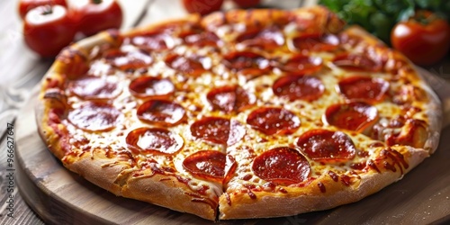 Zesty Hot Honey Pepperoni Pizza Homemade Treat with Cheese and Sauce