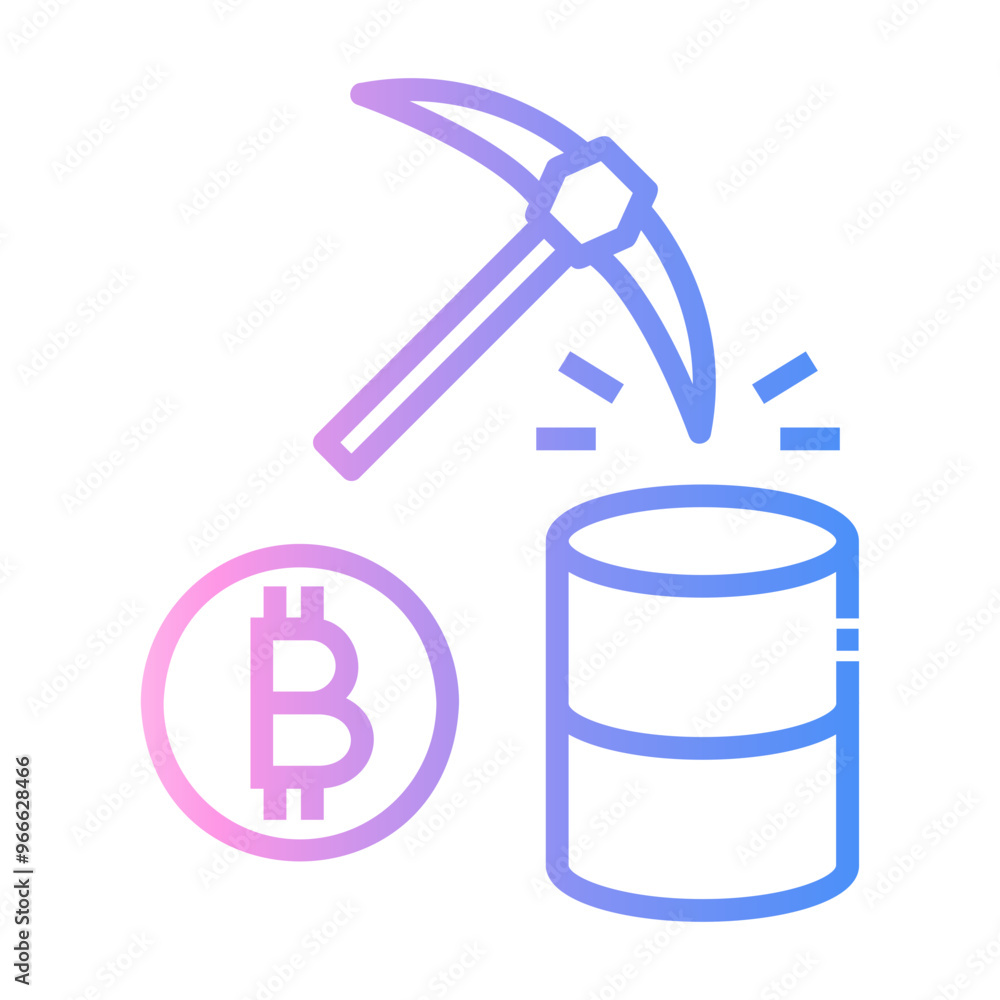 bitcoin mining Line Gradient Icon bitcoin mining Line Gradient Icon