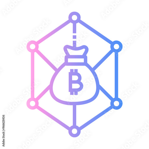 bitcoin network Line Gradient Icon