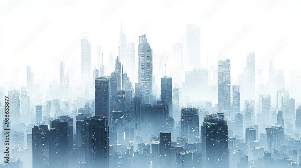 city skyline urban architecture buildings fog mist landscape downtown towers blue light abstract cityscape horizon modern background serene cloudy nature city skyline urban architecture buildings fog mist landscape downtown towers blue light abstract cityscape horizon modern background serene cloudy nature