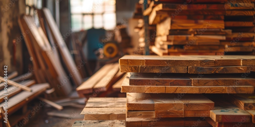 Arranged timber boards in a carpenter's workspace featuring specialized tools Premium image Arranged timber boards in a carpenter's workspace featuring specialized tools Premium image