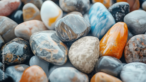 natural stones white background glossy finish smooth textures minimalist design elegant aesthetics earthy tones close-up photography organic shapes visual clarity  photo