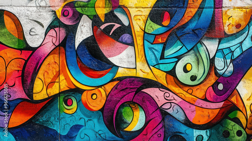 Wallpaper Mural abstract wall graffiti urban art street art vibrant colors creative expression visual graffiti textured surfaces contemporary art spray paint techniques mural art  Torontodigital.ca