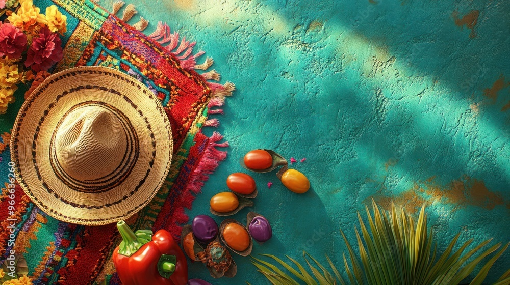 Colorful Mexican Fiesta Background Colorful Mexican Fiesta Background