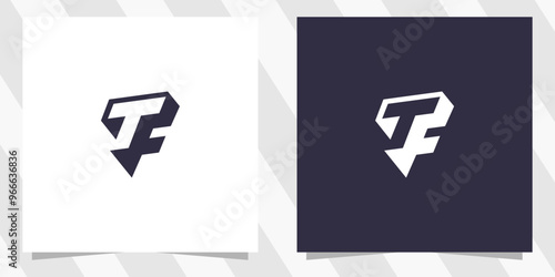 letter ft tf logo design vector