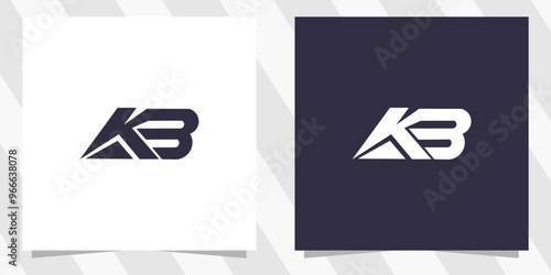 letter kb bk logo design