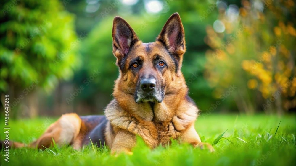 German shepherd dog lying on lush green grass , Canine, animal, pet, green, outdoor, nature, domestic, breed, loyal German shepherd dog lying on lush green grass , Canine, animal, pet, green, outdoor, nature, domestic, breed, loyal