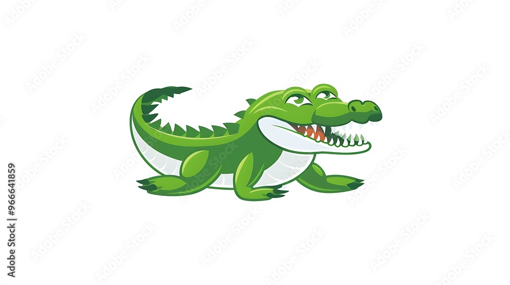 Fototapeta premium Vector crocodile logo design on a white background, easy to edit and layered for versatility