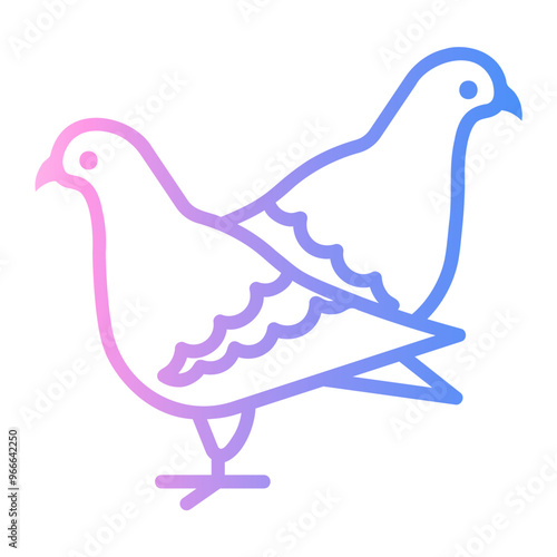 pigeon Line Gradient Icon