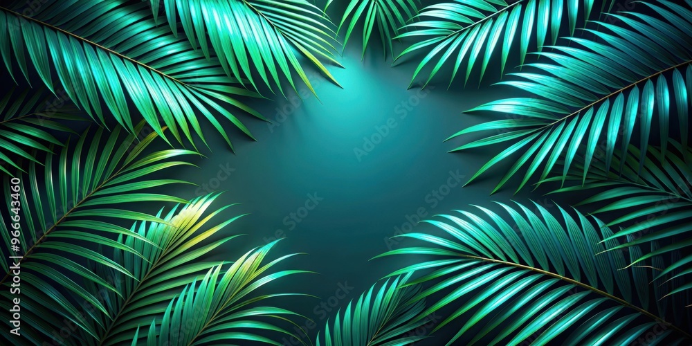 Tropical palm leaf background with glow in the dark color toned , palm, leaf, tropical, background, jungle, glow, dark, color Tropical palm leaf background with glow in the dark color toned , palm, leaf, tropical, background, jungle, glow, dark, color