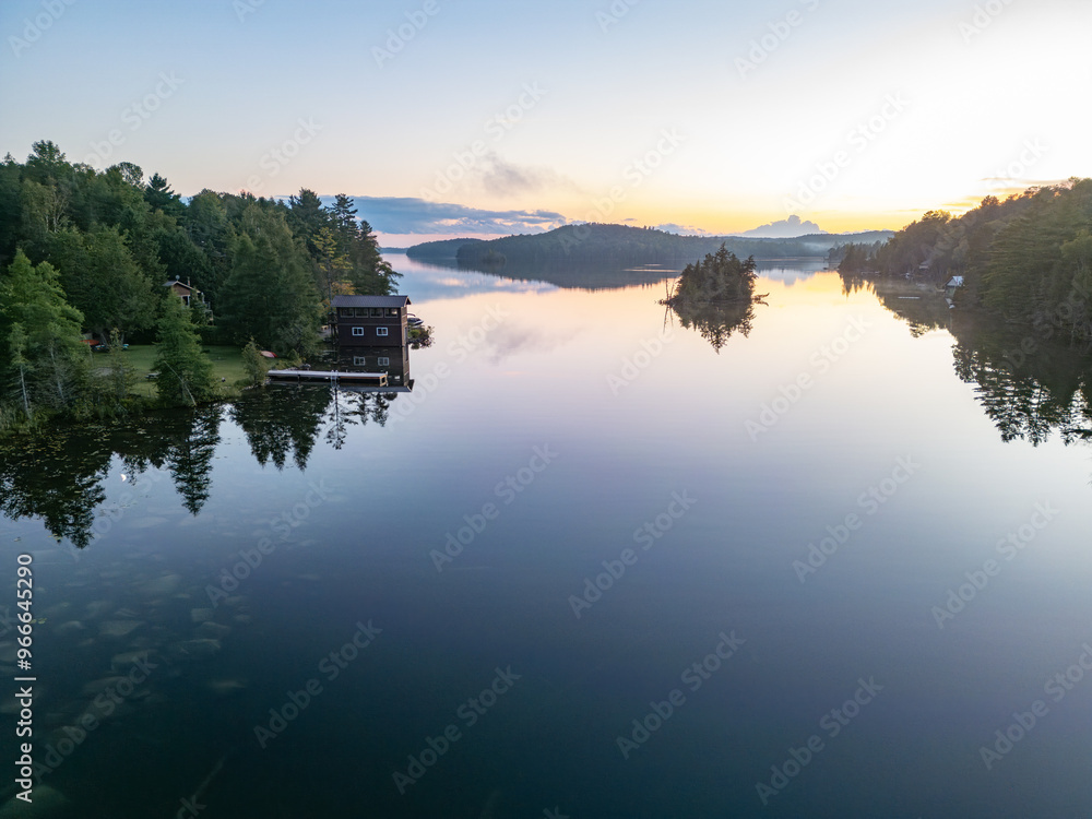 Palmerston Lake end of day light on a calm evening Palmerston Lake end of day light on a calm evening