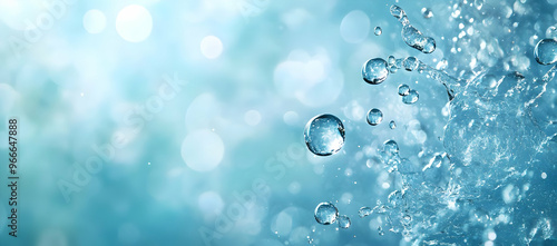 Wallpaper Mural A close-up of shimmering water droplets against a tranquil blue background, perfect for nature and abstract themes. Torontodigital.ca