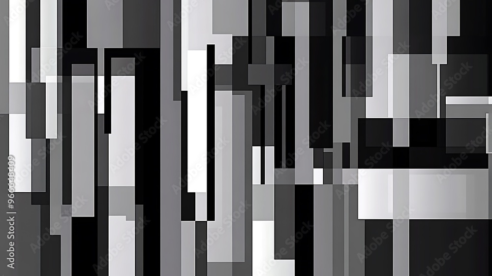 Abstract Monochromatic Geometric Pattern with Overlapping Rectangles Abstract Monochromatic Geometric Pattern with Overlapping Rectangles