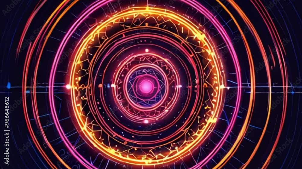 Abstract glowing wireframe Spiral autumn color, motion Abstract glowing wireframe Spiral autumn color, motion