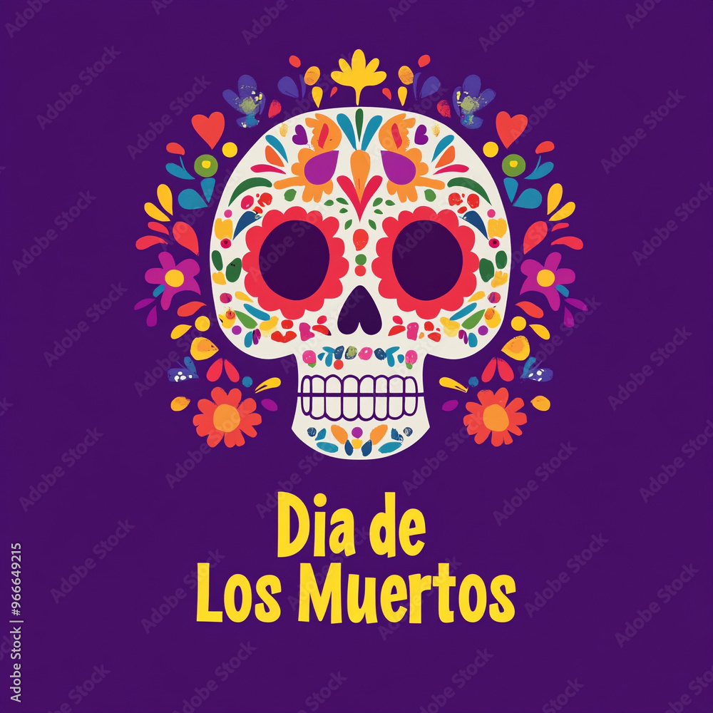 A llustration of a Day of the Dead skull A llustration of a Day of the Dead skull