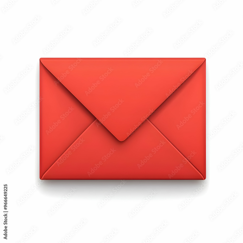 Vibrant red envelope isolated on a white background, symbolizing communication, love, and heartfelt messages. Vibrant red envelope isolated on a white background, symbolizing communication, love, and heartfelt messages.