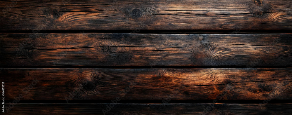 Fototapeta premium Rich, dark wood texture showcasing natural grains and patterns. Ideal for backgrounds and design projects.