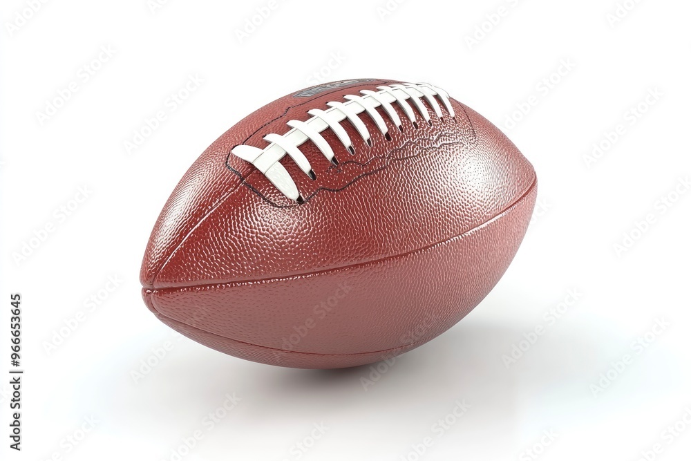 American football ball isolated on white background. 3D render , ai American football ball isolated on white background. 3D render , ai