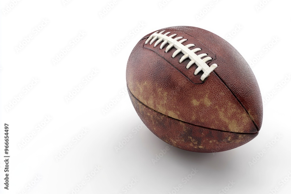 American football ball isolated on white background. 3D render , ai American football ball isolated on white background. 3D render , ai