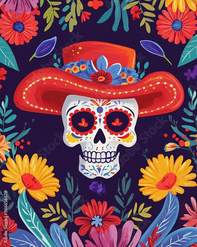 A beautifully designed Dia de Los Muertos