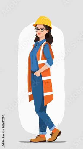 Illustration of woman civil engineer