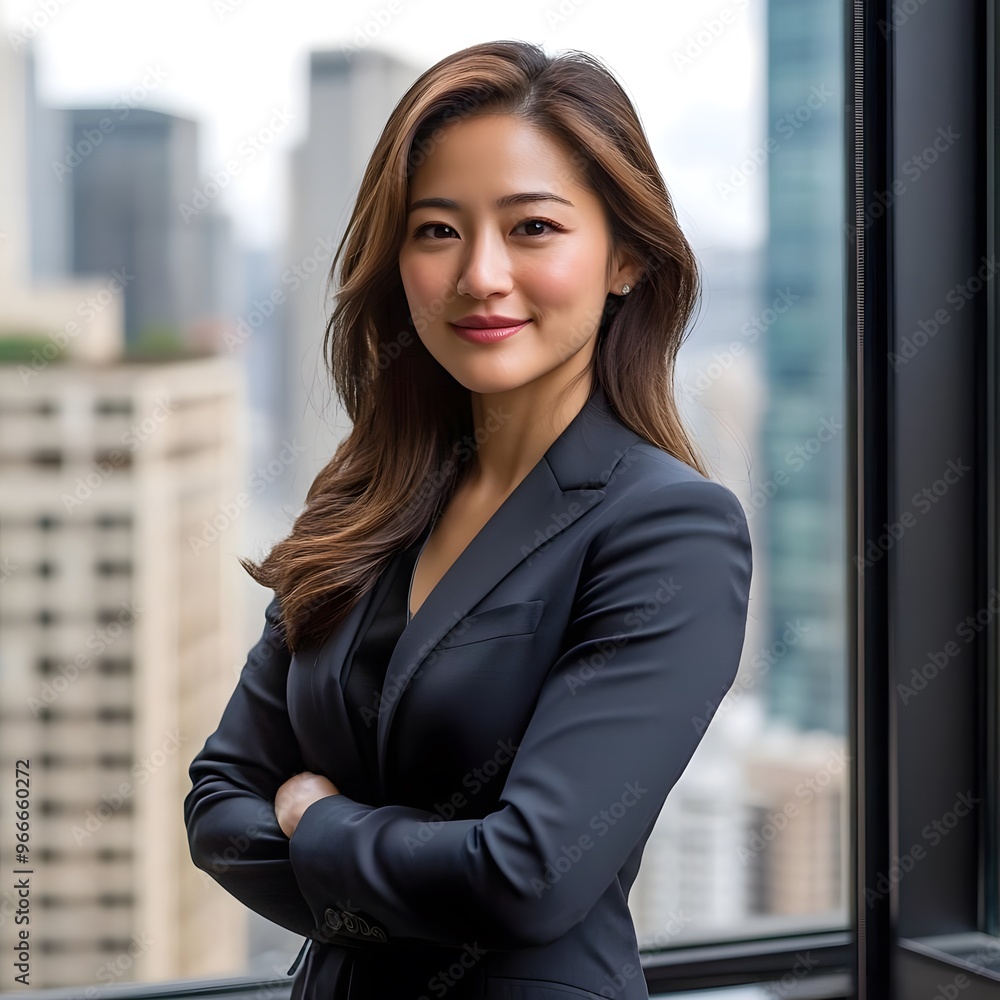A confident businesswoman in a modern office setting, exuding professionalism and approachability. A confident businesswoman in a modern office setting, exuding professionalism and approachability.