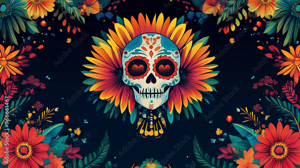 A beautifully designed Dia de Los Muertos A beautifully designed Dia de Los Muertos
