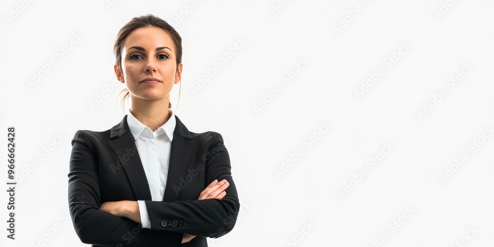 Confident Businesswoman in a Black Suit. Confident Businesswoman in a Black Suit.